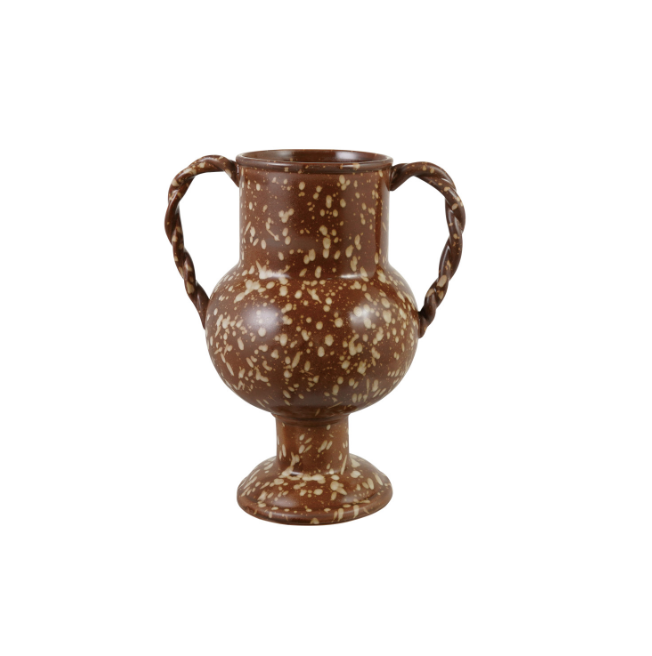 Stoneware Urn with Twisted Handles