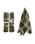 Green Plaid Viscose & Linen Napkin