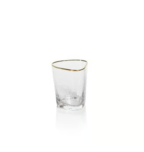 Aperitivo Triangular DOF Glass Clear with Gold Rim