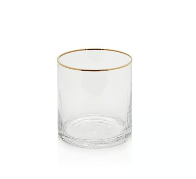 Optic Rocks Glass with Gold Rim