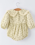 Lace Collar Floral Girls' Romper