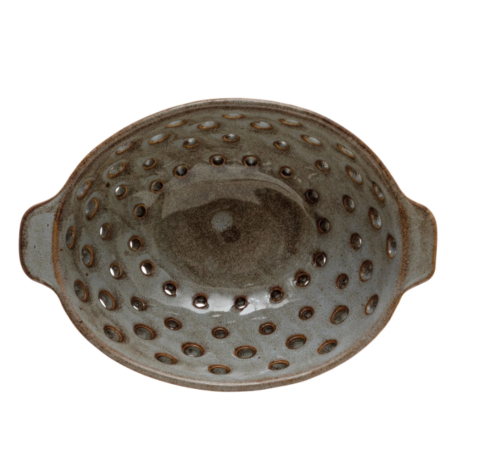 Stoneware Berry Bowl with Glaze