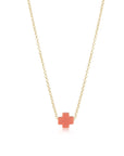 16" Necklace Gold - Signature Cross - Colored