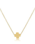 16" Necklace Gold - Signature Cross - Colored