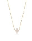 16" Necklace Gold - Signature Cross - Colored