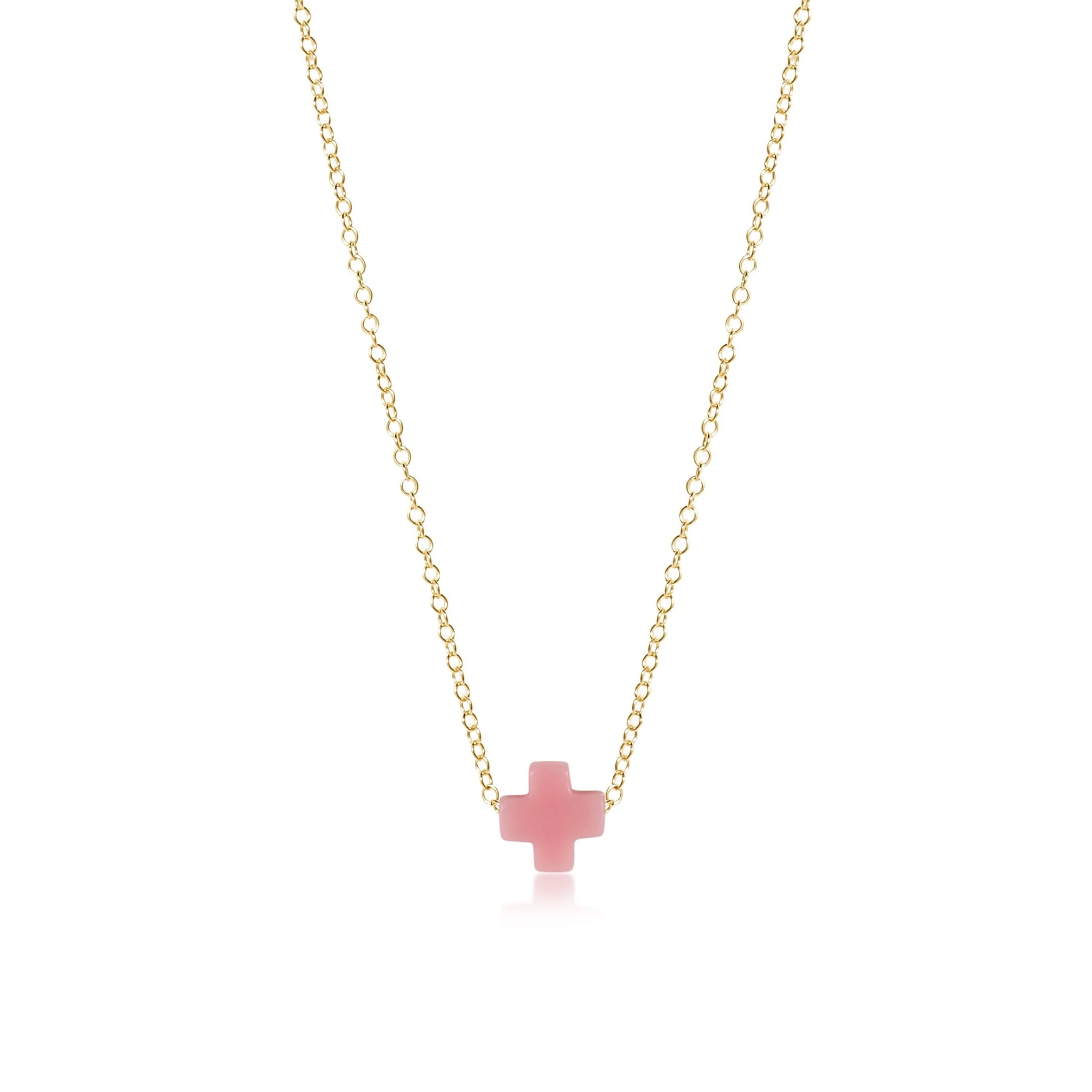 16&quot; Necklace Gold - Signature Cross - Colored