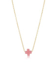 16" Necklace Gold - Signature Cross - Colored