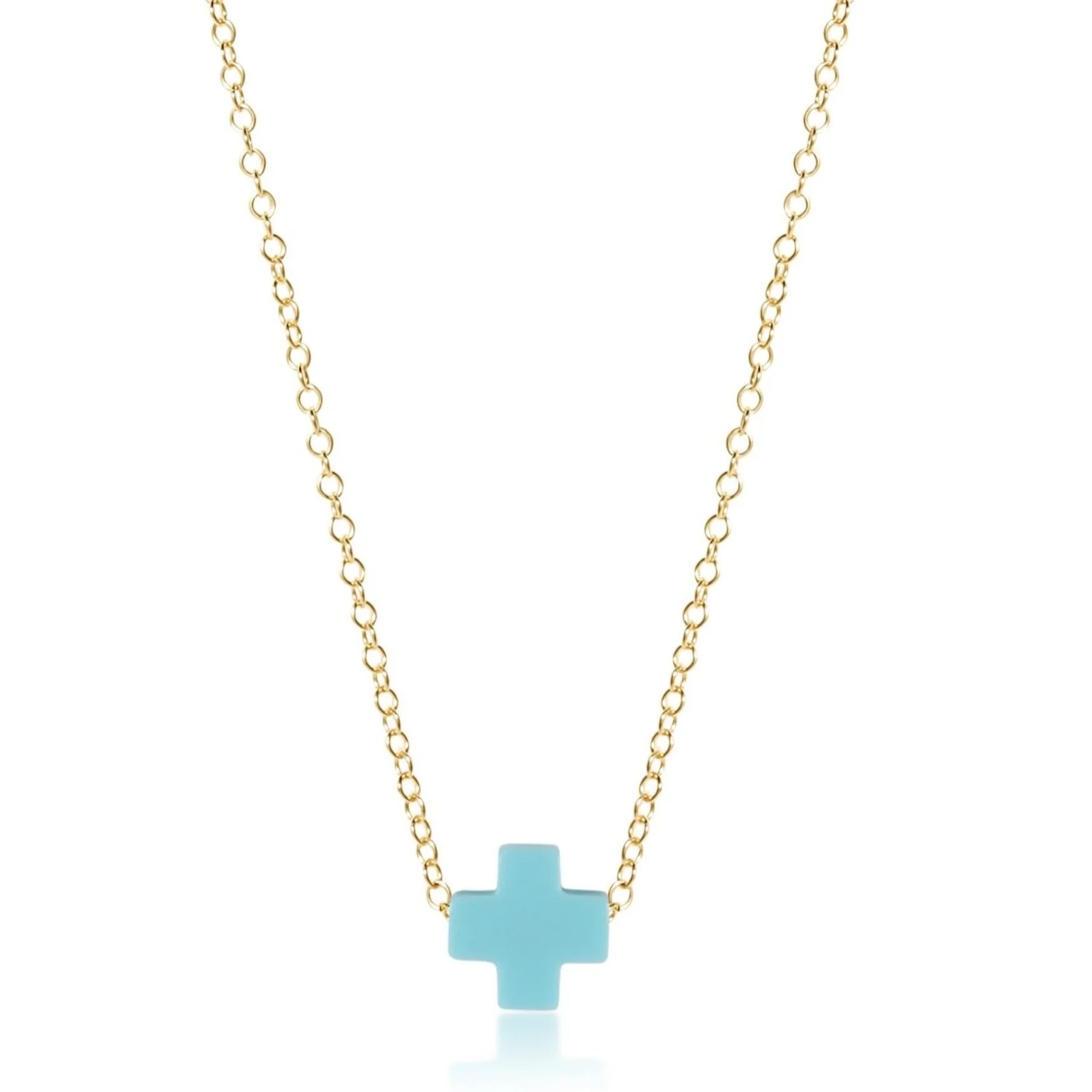 16&quot; Necklace Gold - Signature Cross - Colored