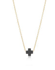 16" Necklace Gold - Signature Cross - Colored