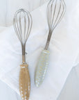 10.5" Stainless Steel Whisk with Embossed Stoneware Handle