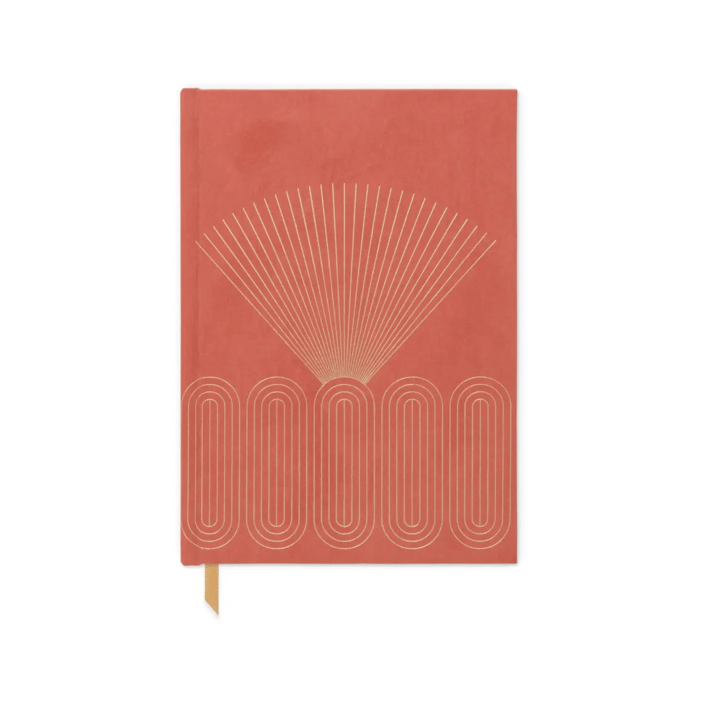 Terracotta Radiant Rays Suede Journal