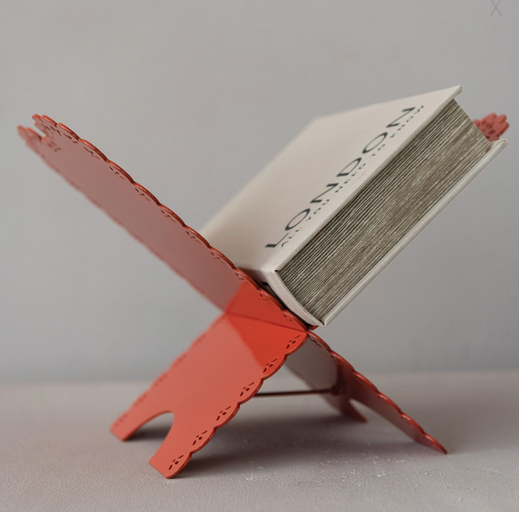 Vintage Red Metal Book Holder