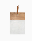 White Marble and Wood Cutting Board