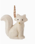 White Painted Resin Ornament-Fox, Owl, Bird