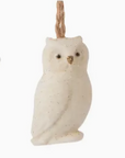 White Painted Resin Ornament-Fox, Owl, Bird