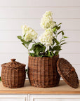 Wicker Storage Basket With Lid