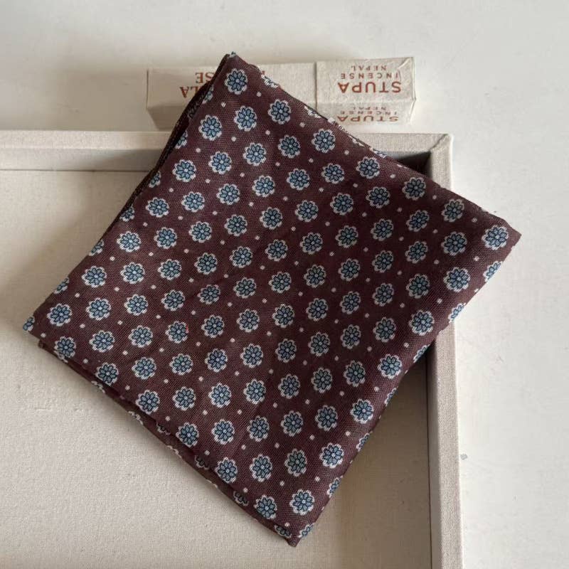 Maillard Style Fair Isle Pattern Square Scarf Bandana