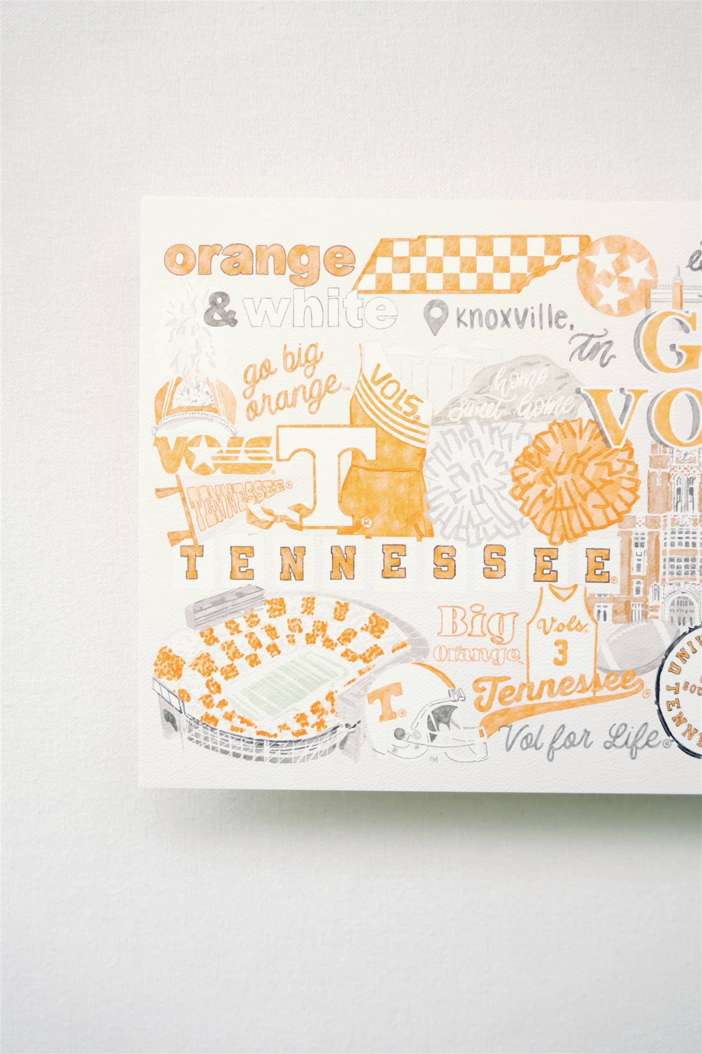 5x7 University of Tennessee Collage Art Print
