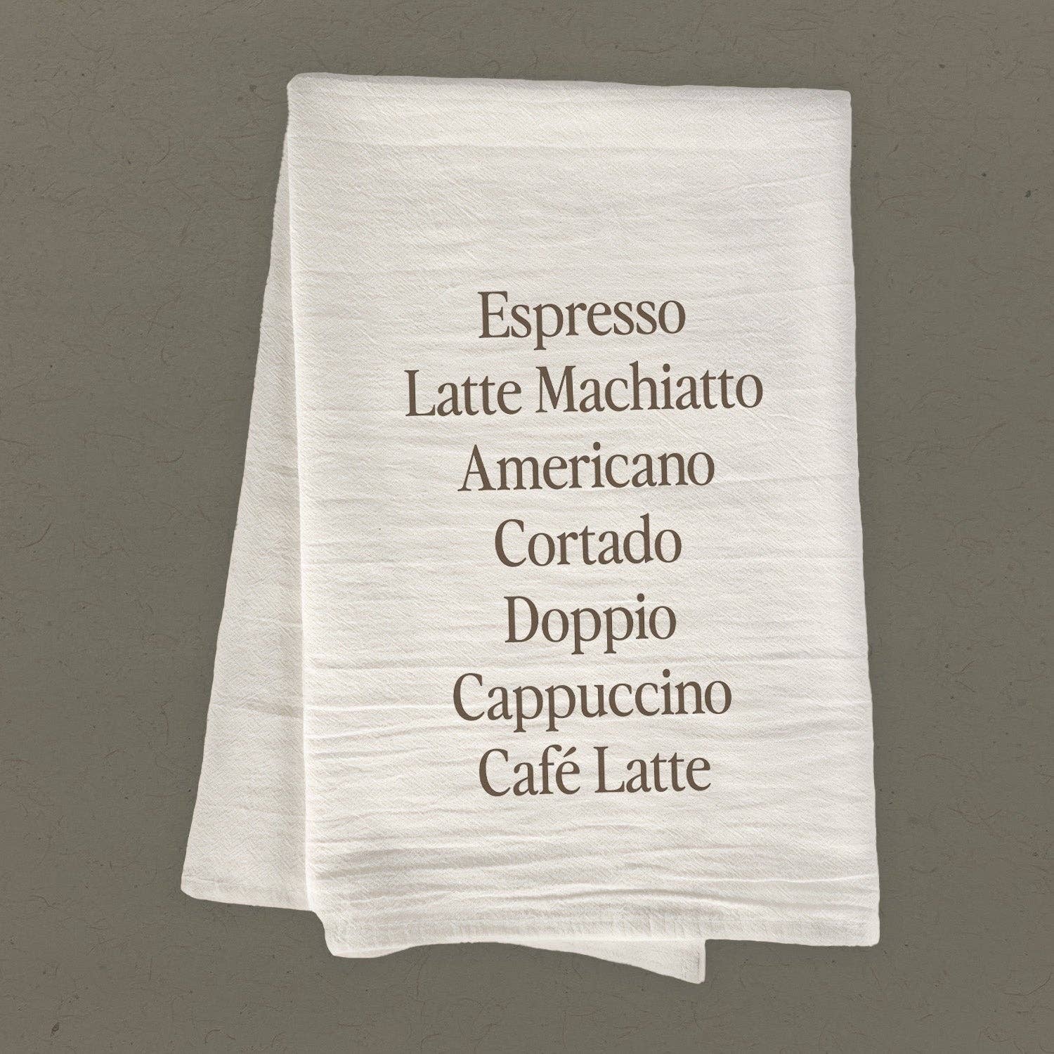 Cafe Drinks Cotton Tea Towel
