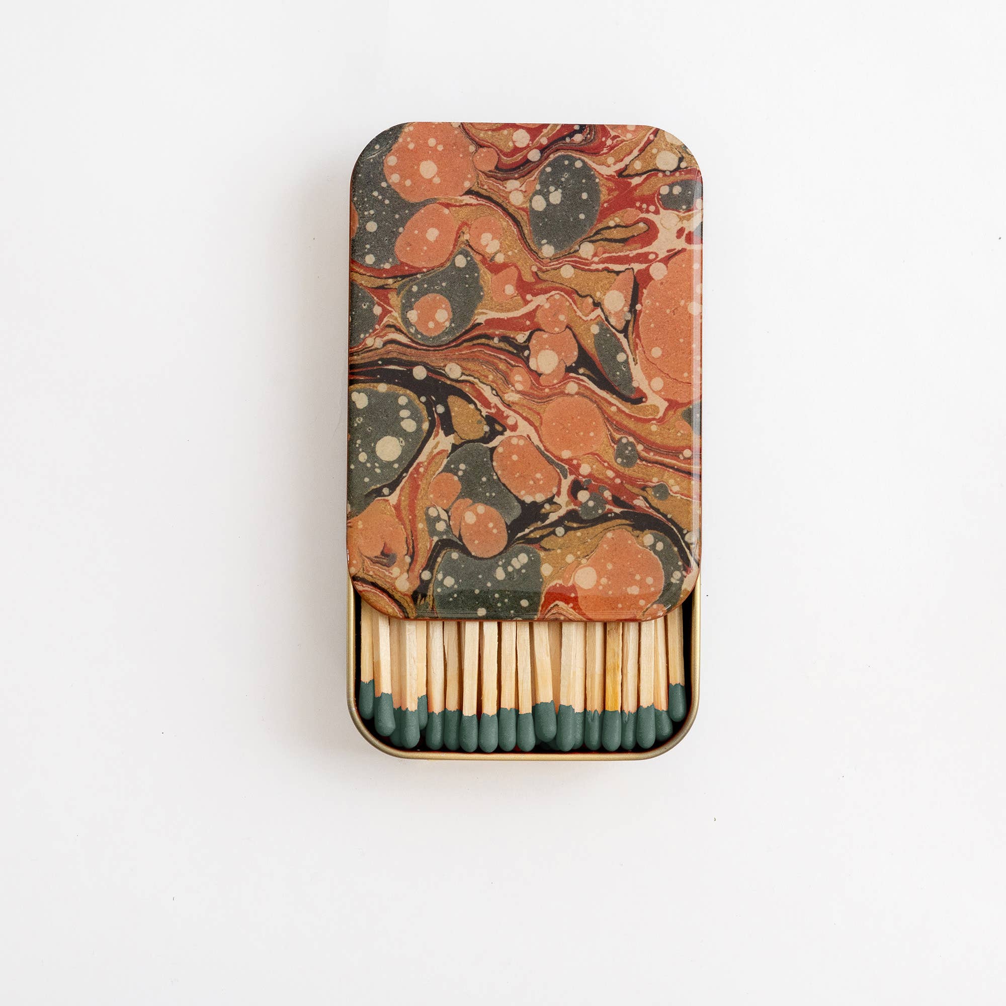 The Art of Marbling Matches in Tin