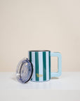 Sicily Stripes Teal Insulated Mug