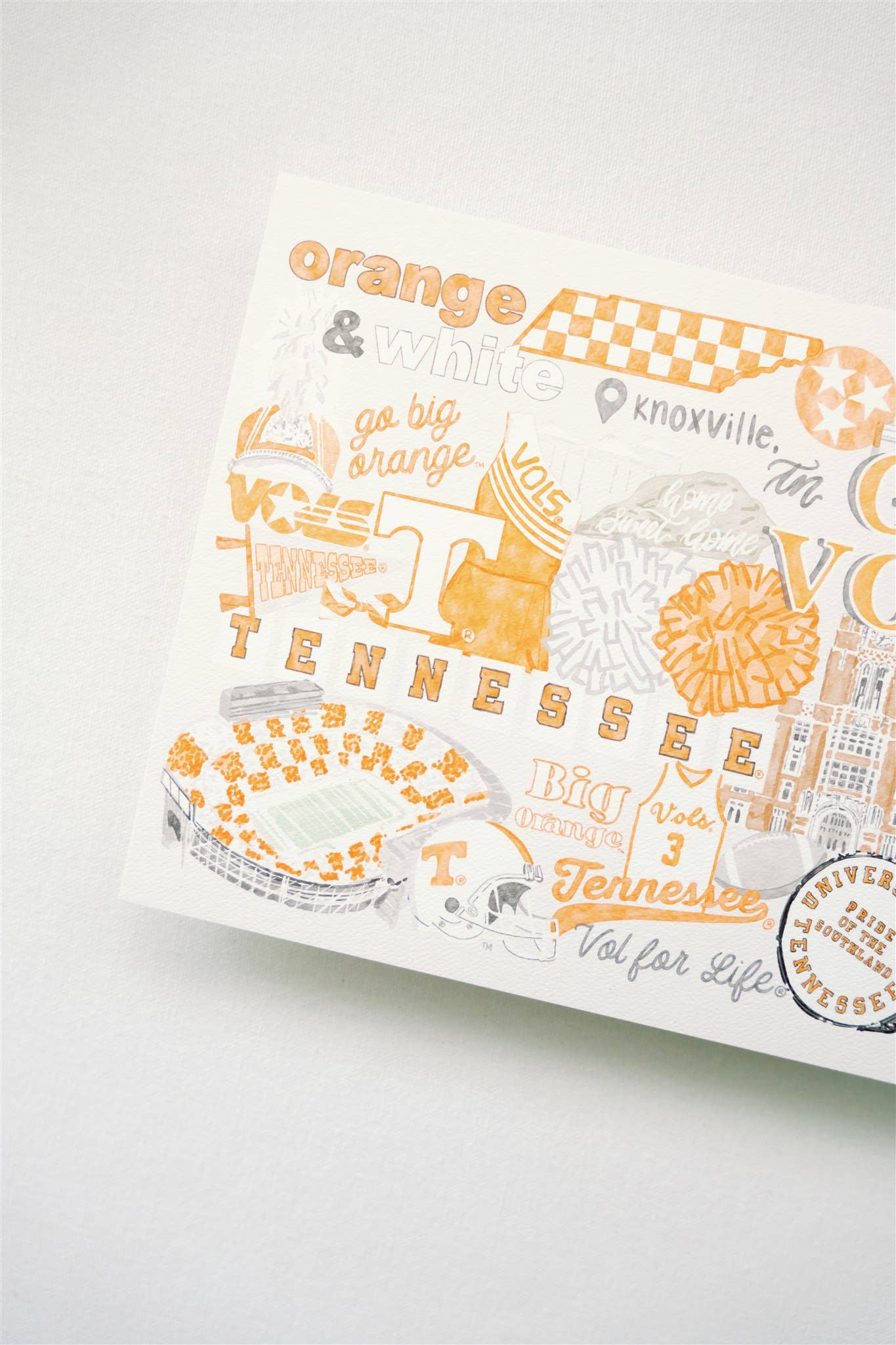 5x7 University of Tennessee Collage Art Print