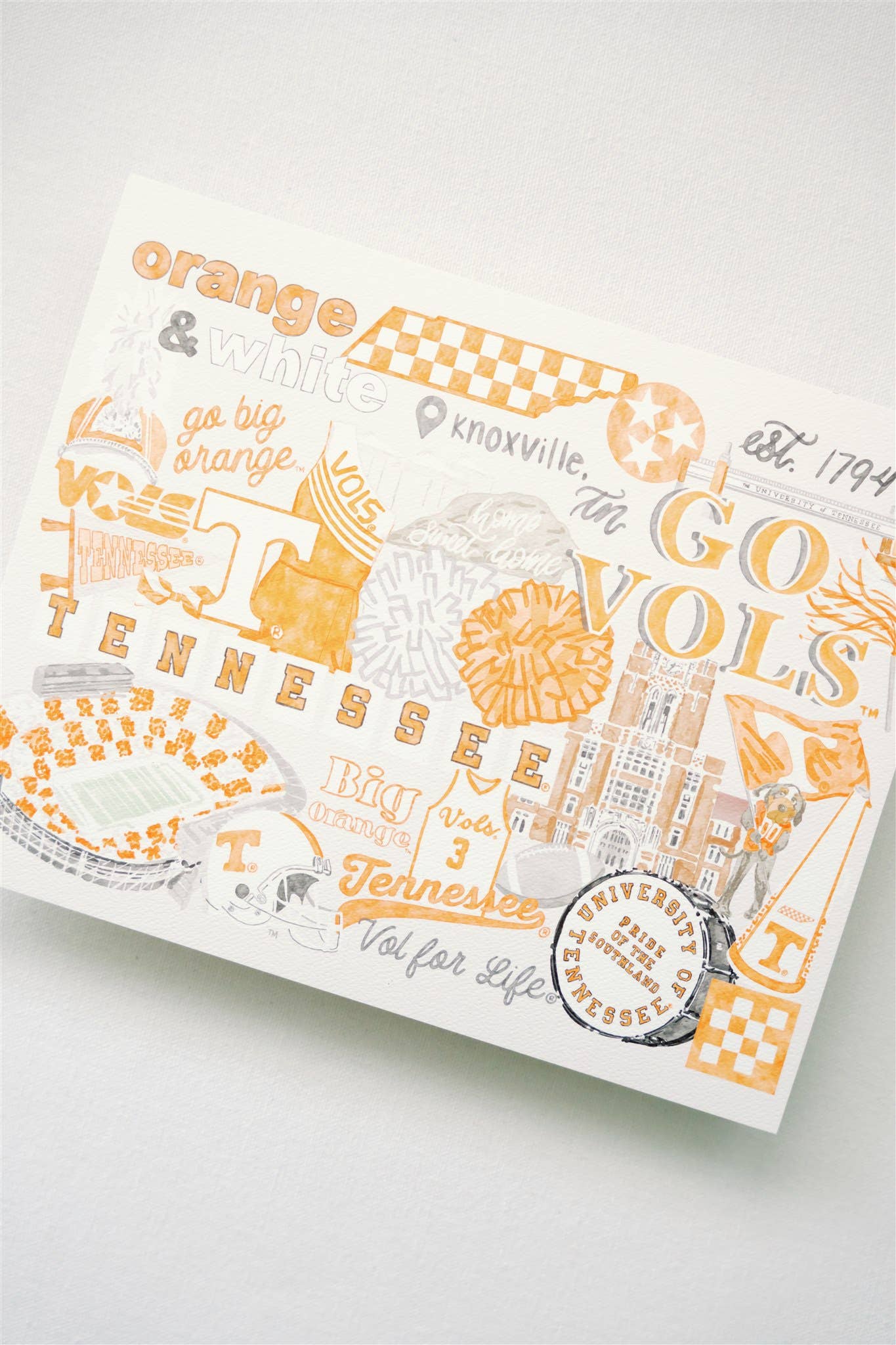 5x7 University of Tennessee Collage Art Print
