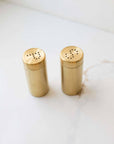 Brass Salt and Pepper Shakers Set