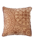 20" Stonewashed Cotton Velvet Pillow with Embroidery - Final Sale