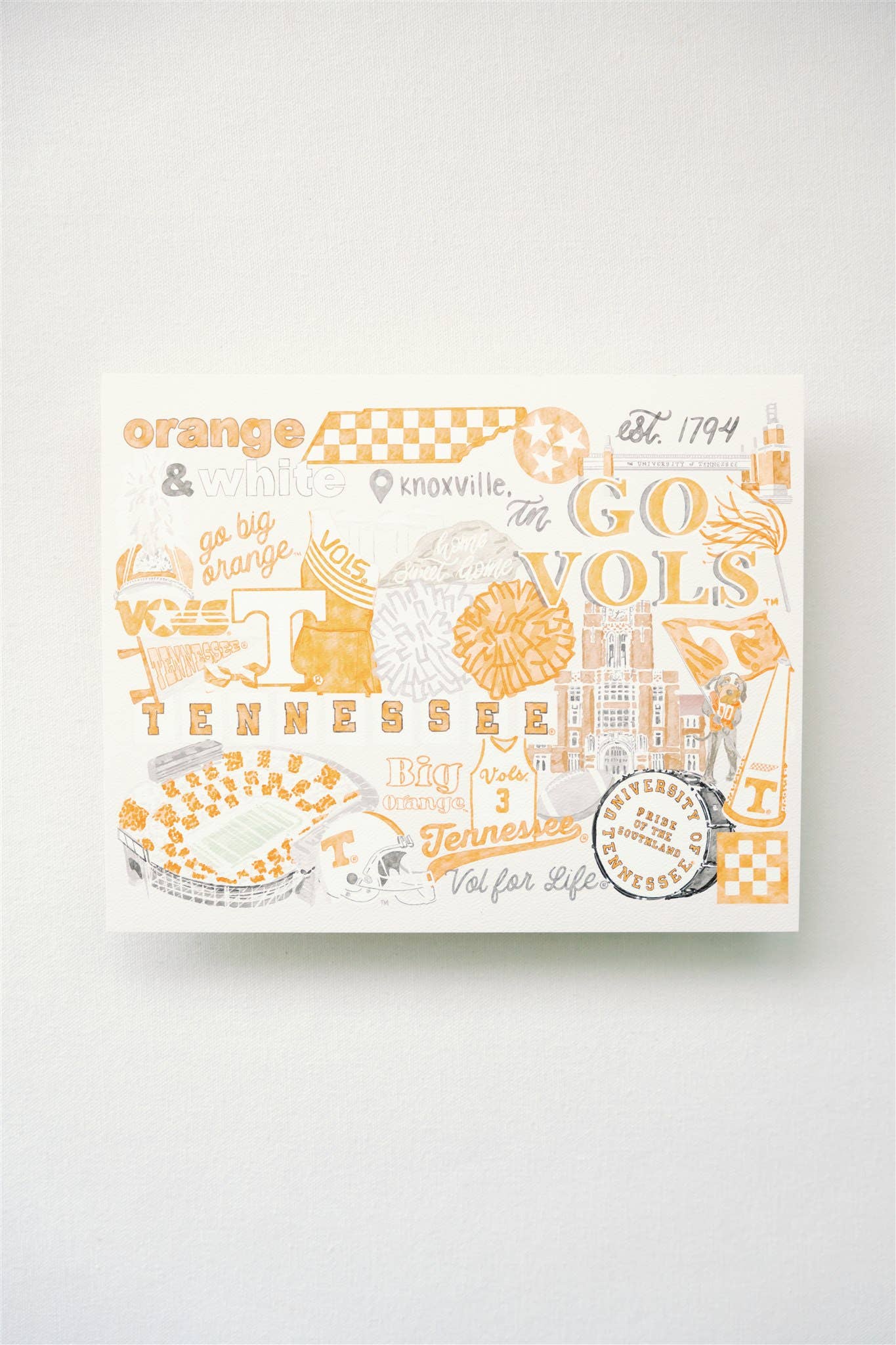 5x7 University of Tennessee Collage Art Print
