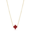 16" Necklace Gold - Signature Cross - Colored