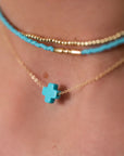 16" Necklace Gold - Signature Cross - Colored