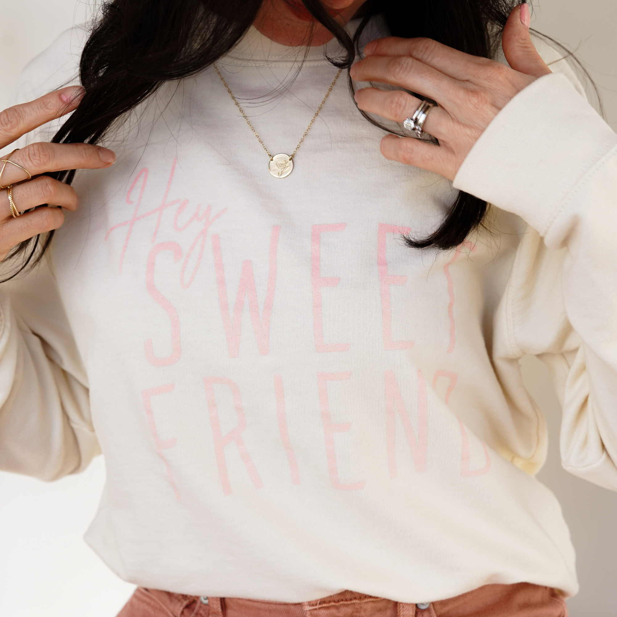 Bradley's Cream Hey Sweet Friend Sweatshirt
