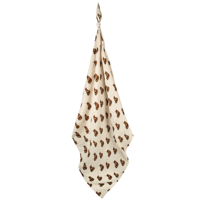 Honey Bear Cotton Swaddle