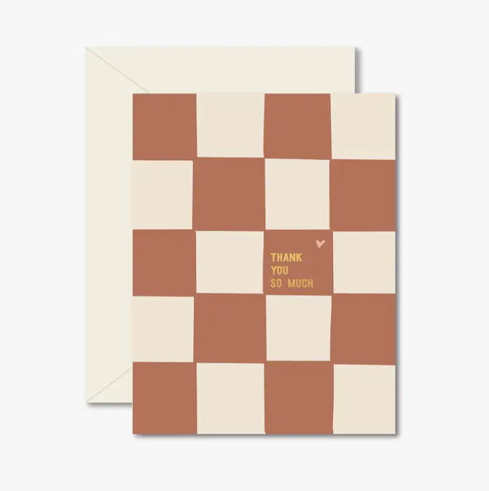 Checkerboard Thank you Greeting Card