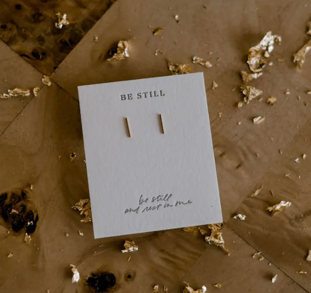 Be Still Earring Studs, Gold Filled