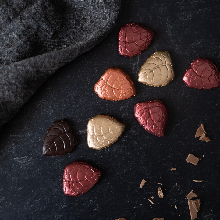 Dark Chocolate Foiled Leaves