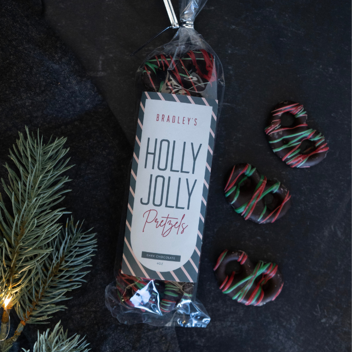 Dark Chocolate Holly Jolly Pretzels